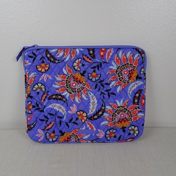 VERA BRADLEY Laptop Sleeve Case Factory Style MURAL GARDEN Floral Purple NWT $55 - Picture 4 of 8